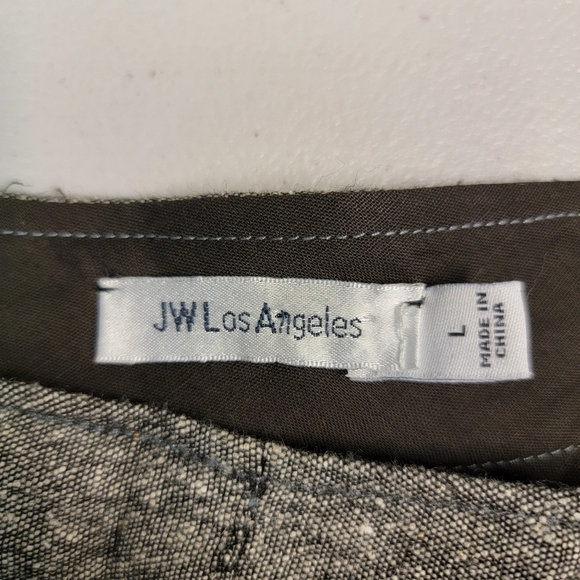 JW Los Angeles Grey Buttoned Leg And Front Design Pants Curved Leg - Picture 4 of 6